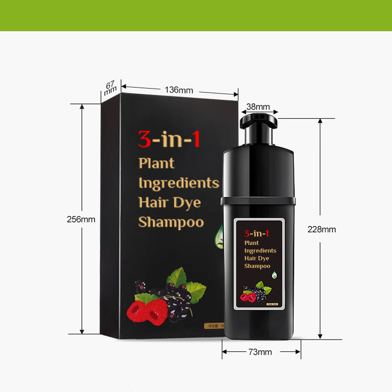 Champú de tinte para el cabello con ingredientes vegetales