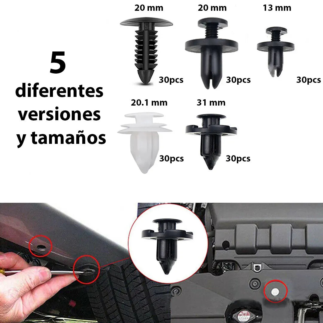 1 KIT REMACHES PLASTICOS PARA CARRO X 100