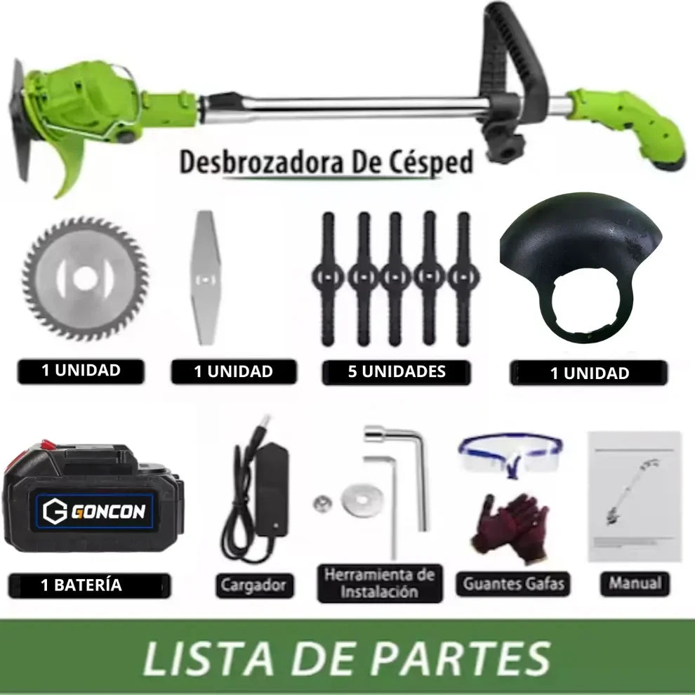 INALAMBRICA! Desbrozadora Eléctrica 3 en 1 Podadora Cortadora Césped